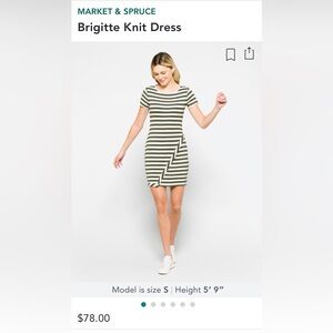 Market & Spruce striped olive dress